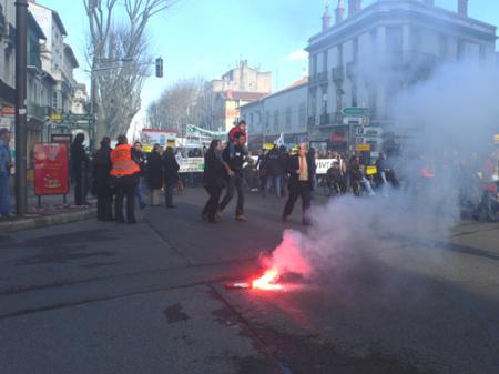 Dans les rue de Perpignan, le 29 janvier 2009